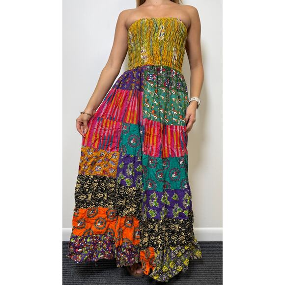 Bohemian patchwork maxi dress - Picture 3 of 5